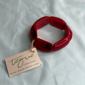 Tagua Nut Fair Trade Bold Red Bracelet